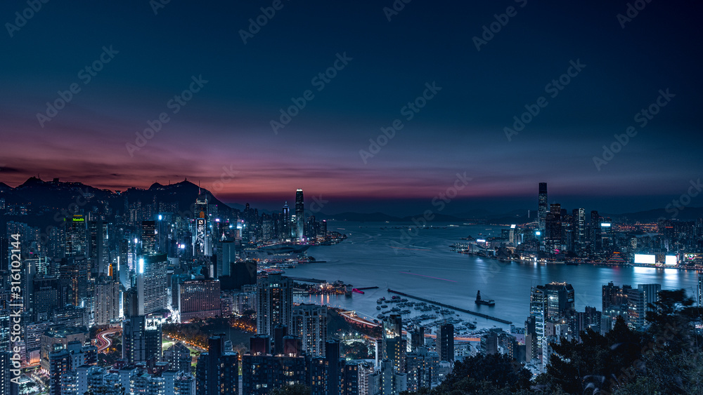 Sunset over Hong Kong Skyline 2