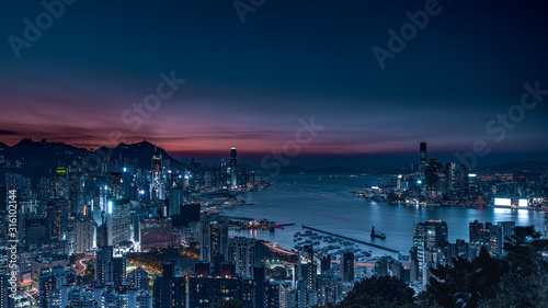 Wallpaper Mural Sunset over Hong Kong Skyline 2 Torontodigital.ca