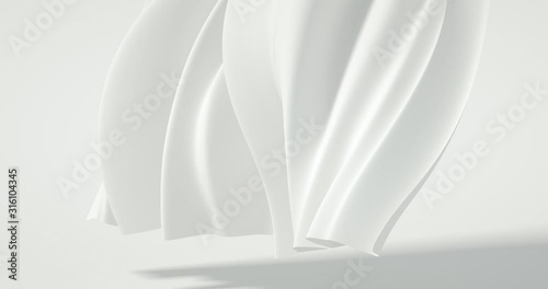 Beautiful luxury smooth backdrop with fabric drapery and waves, VJ (endless, loop), 4k. 3d illustration, 3d rendering.