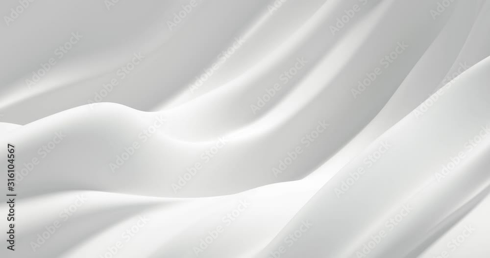 Beautiful luxury smooth backdrop with fabric drapery and waves, VJ (endless, loop), 4k. 3d illustration, 3d rendering.