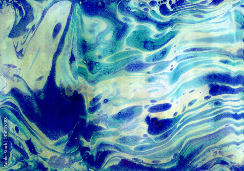 Hand drawn watercolor and oil paints. Abstract background. Sea, water, drops of water.