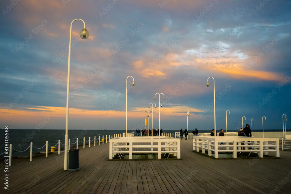 Fototapeta premium Sunset in Sopot near Gdansk Poland