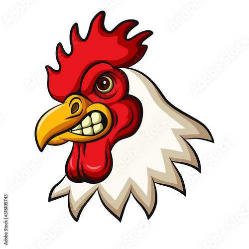 Chicken rooster head mascot design