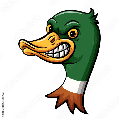 Angry duck head mascot design