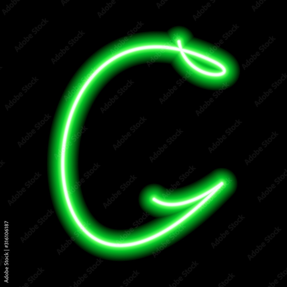 neon green letter neon green letter