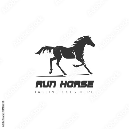 Run Horse Logo, with Running mane vector