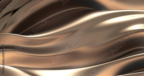 Beautiful luxury smooth backdrop with fabric drapery and waves, VJ (endless, loop), 4k. 3d illustration, 3d rendering.