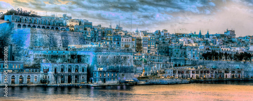  Malta Valletta in the evening blue shades