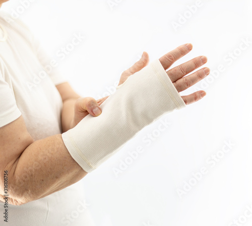 Woman with a wrist support