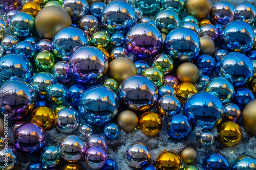 abstract background made of glossy spheres
