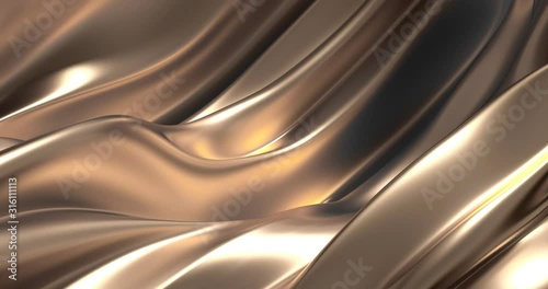 Beautiful luxury smooth backdrop with fabric drapery and waves, VJ (endless, loop), 4k. 3d illustration, 3d rendering.