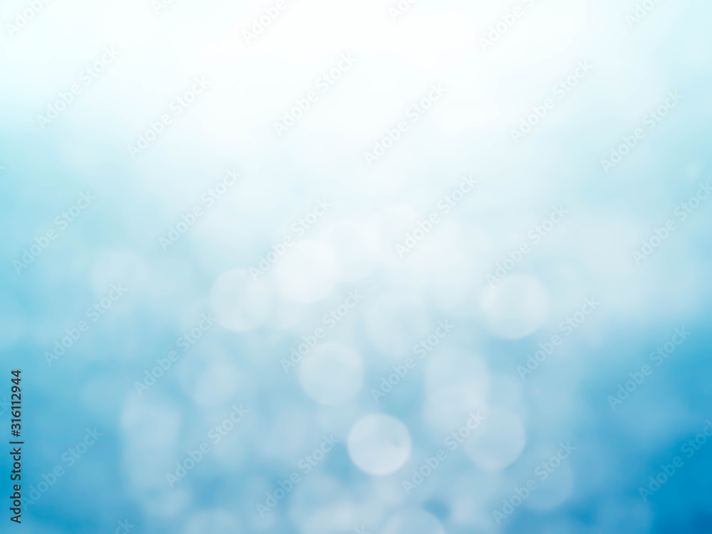 abstract blue sky background with blur bokeh light effect.Blue bokeh background.