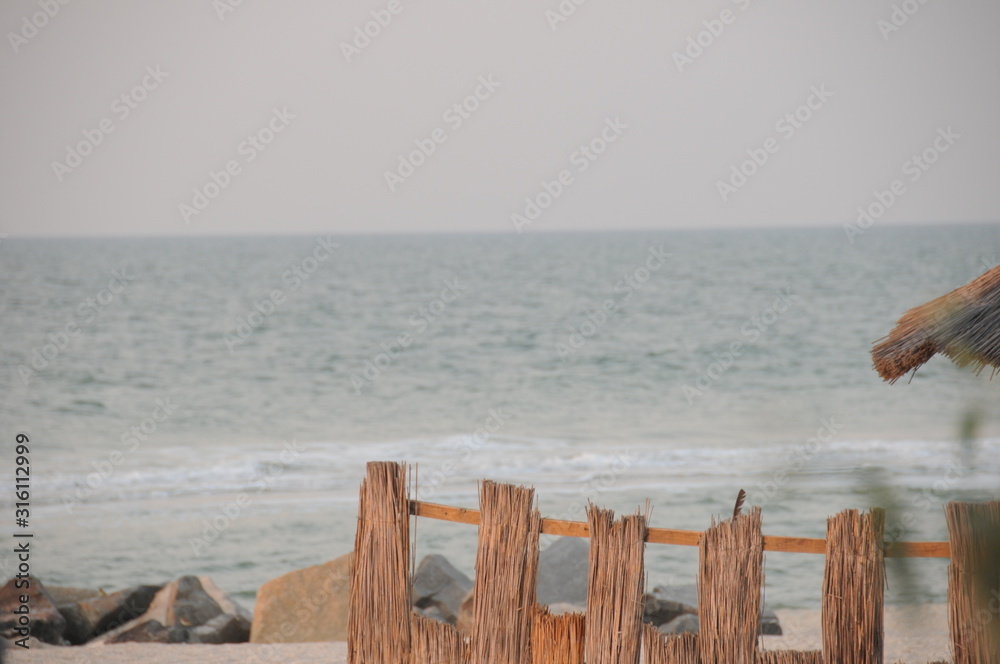 Vacation on sea with waves and seagulls Vacation on sea with waves and seagulls