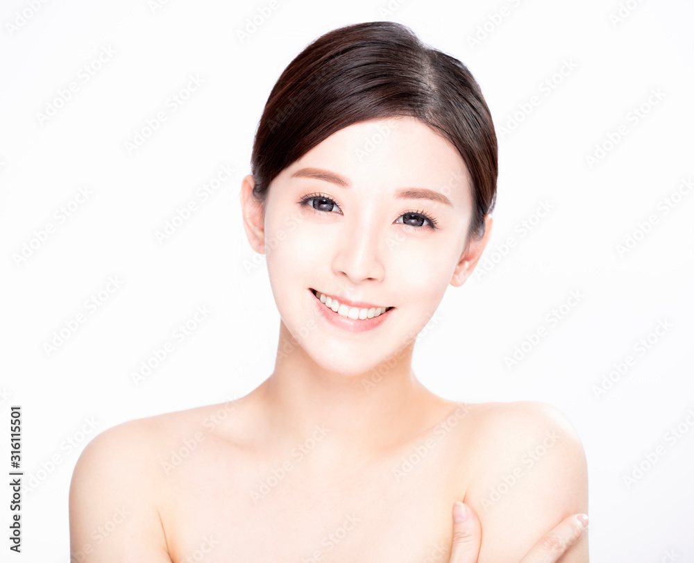 closeup asian young beauty with clean fresh skin closeup asian young beauty with clean fresh skin