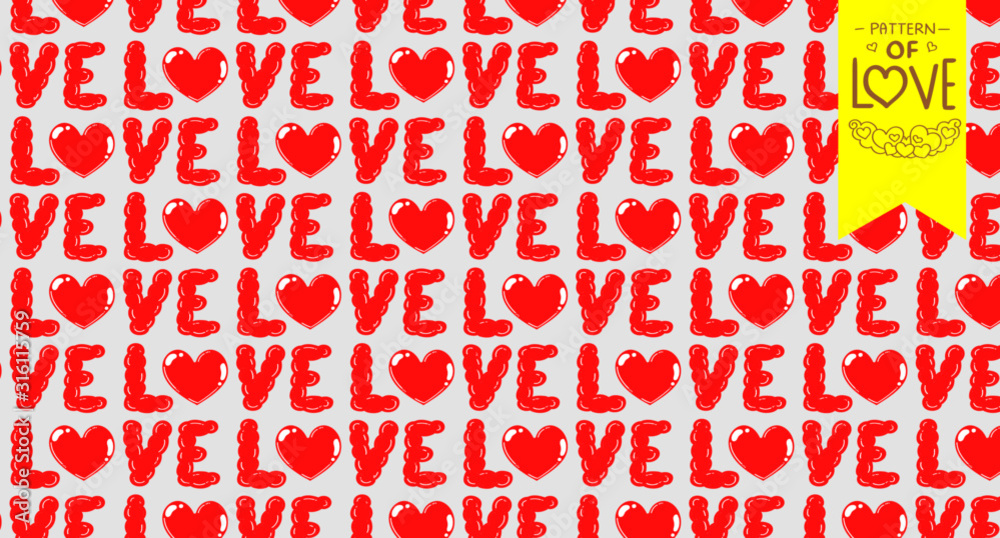 Love seamless pattern with hearts Love seamless pattern with hearts