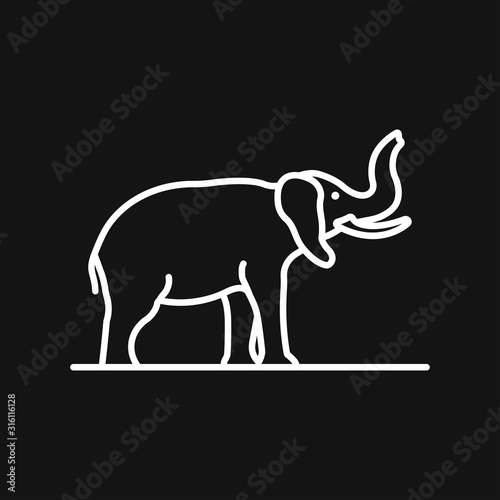 Elephant icon  vector logo line art illustration