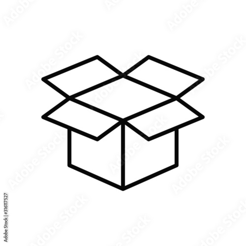 box vector isolated icon. open package illustration symbol