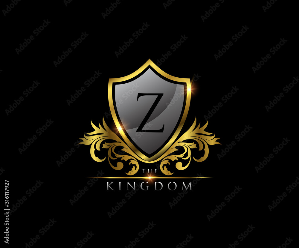 Golden Z Letter Luxury Shield Logo Design Golden Z Letter Luxury Shield Logo Design