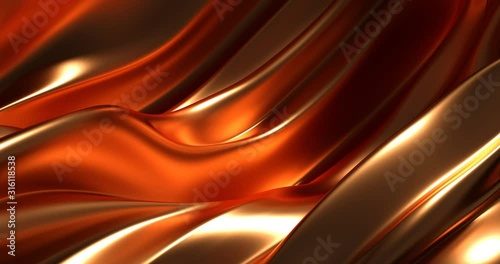 Beautiful luxury smooth backdrop with fabric drapery and waves, VJ (endless, loop), 4k. 3d illustration, 3d rendering.