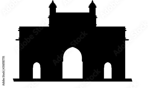 gateway of india silhouette vector
