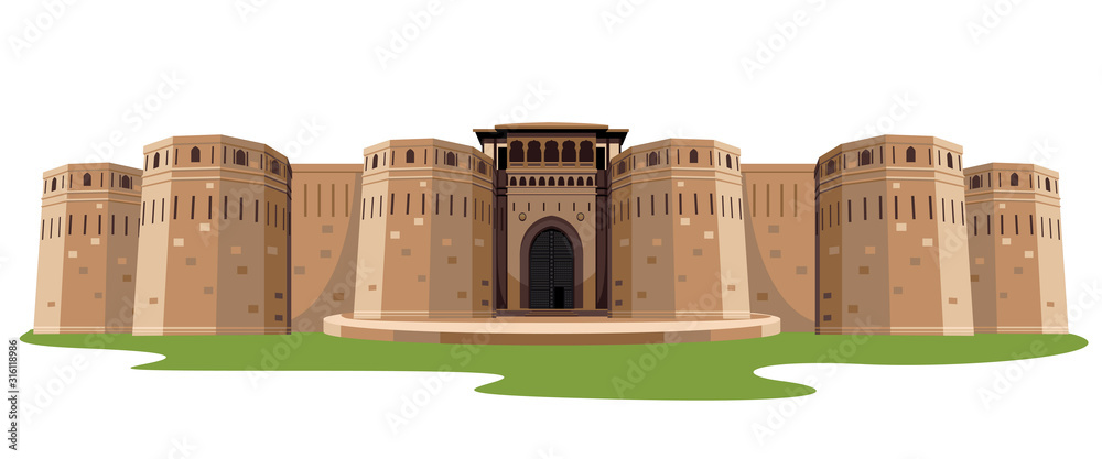 Fototapeta premium indian fort isolated vector