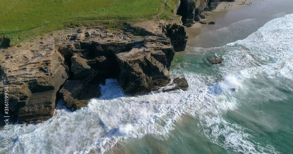 Beach of the Cathedrals in Ribadeo, Galicia, Spain. Beach of the Cathedrals in Ribadeo, Galicia, Spain.