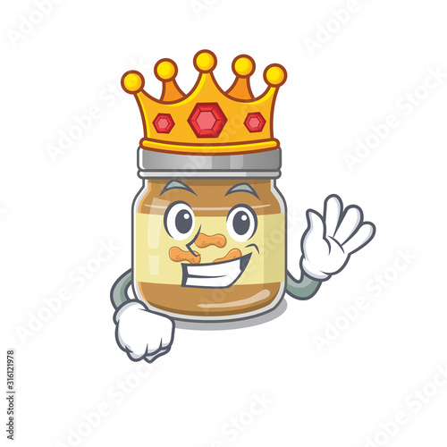 A stunning of peanut butter stylized of King on cartoon mascot style
