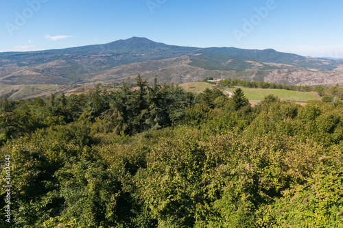 Autumn view of Mount Amiata can be enjoyed from Radicofani medieval village in Tuscany