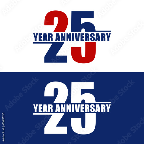 25 Years Anniversary Vector Template Design Illustration