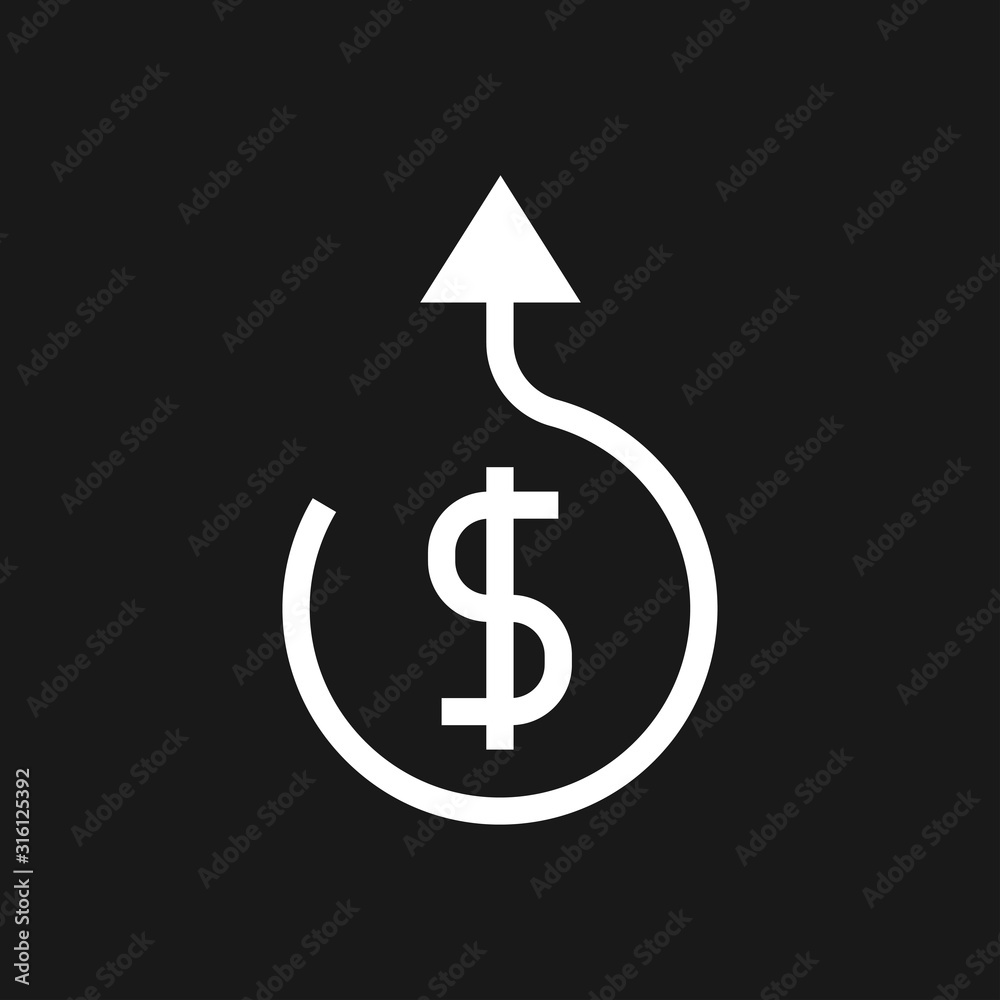 Growth icon, business infographic icon, vector growth symbol