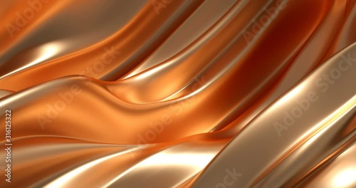 Beautiful luxury smooth backdrop with fabric drapery and waves, VJ (endless, loop), 4k. 3d illustration, 3d rendering.