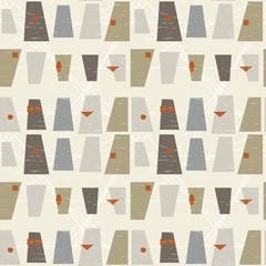 Keuken achterwand Jaren 50 patronen Pastel retro vormen mid-century  © dinadankersdesign