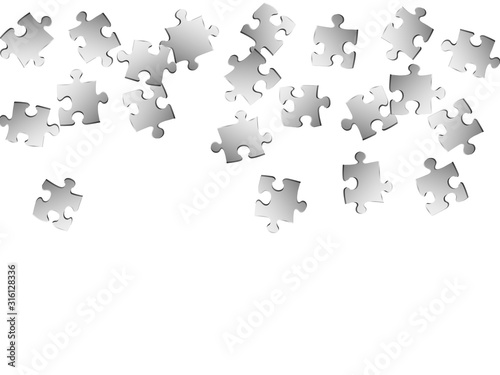Game teaser jigsaw puzzle metallic silver parts 