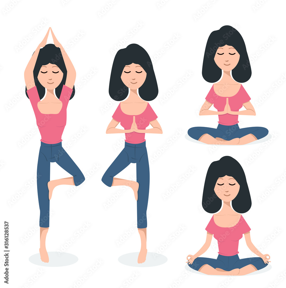 women of yoga poses with elements