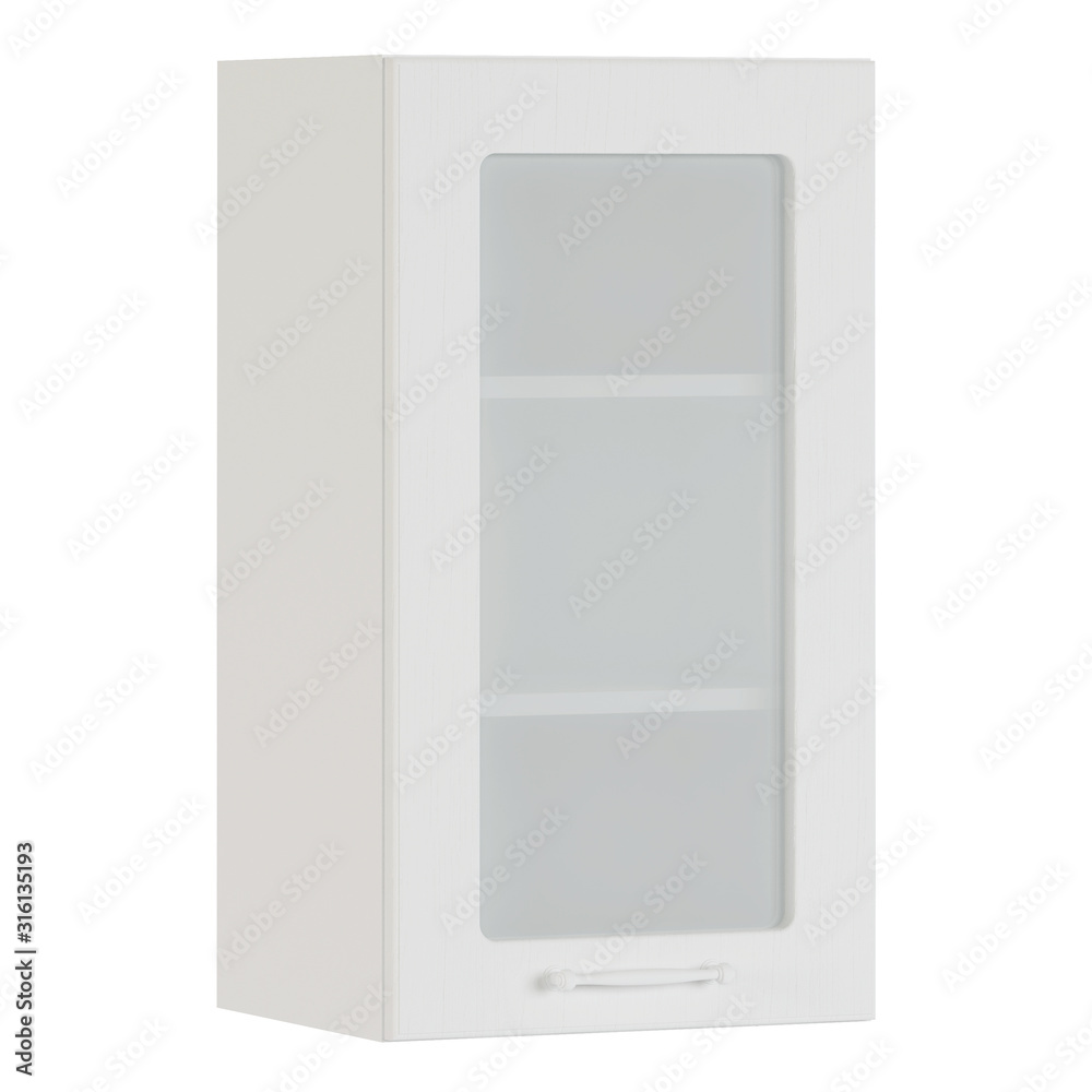 Furniture module. Furniture and kitchen equipment isolated on white background. 3D rendering. Furniture module. Furniture and kitchen equipment isolated on white background. 3D rendering.