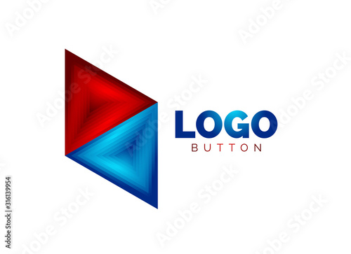 Triangle icon geometric logo template. Minimal geometrical design, 3d geometric bold symbol in relief style with color blend steps effect. Vector Illustration For Button, Banner, Background Free Download Triangle icon geometric logo template. Minimal geometrical design, 3d geometric bold symbol in relief style with color blend steps effect. Vector Illustration For Button, Banner, Background - GFXLoad