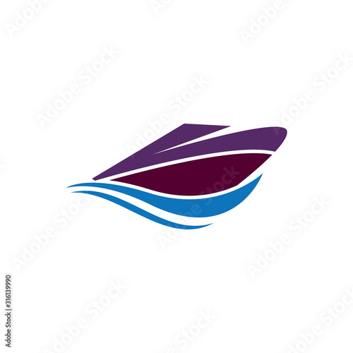 Cruise Ship Logo Simple Template vector icon design