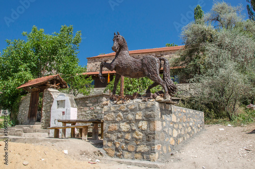 First world war Monument - Horse Sculpture - Iron Horse Monument in Gradesnica village, Mariovo, Macedonia photo