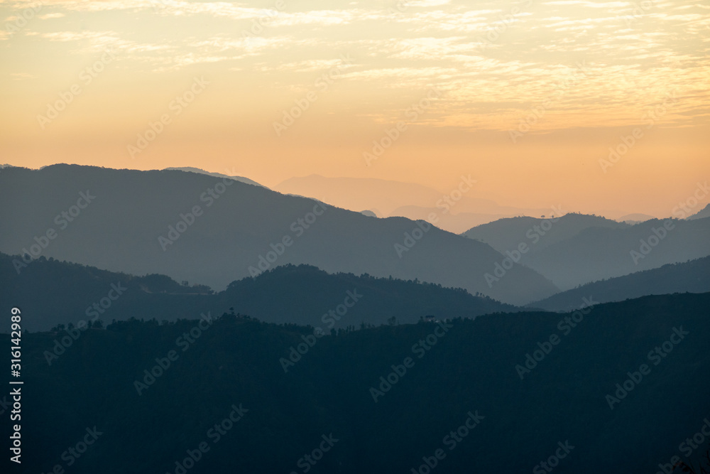 Sunset over of Misty Hills