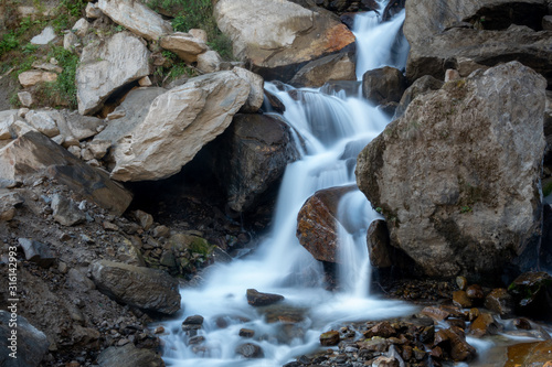 Waterfalls in Nepal Mountains