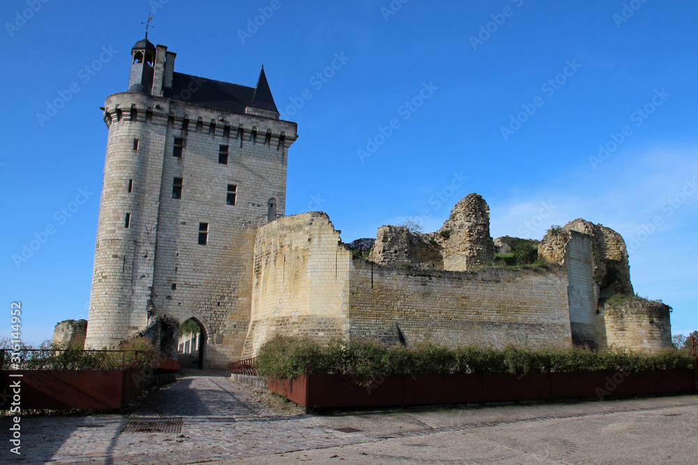 medieval and renaissance castle in chinon (france)