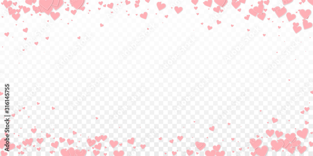 Pink heart love confettis. Valentine's day vignett Pink heart love confettis. Valentine's day vignett