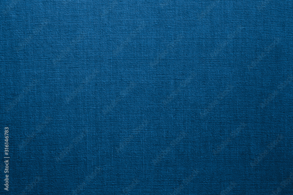 Blue linen fabric background or texture - obrazy, fototapety, plakaty 