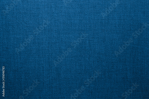 Blue linen fabric background or texture photo