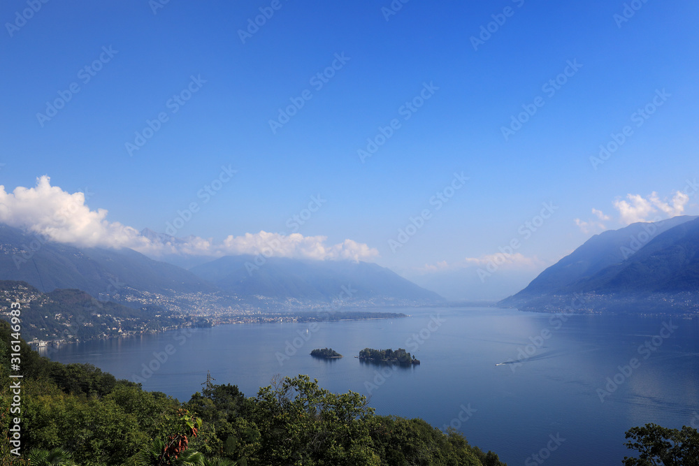 Lake Lago Maggiore with Brissago islands