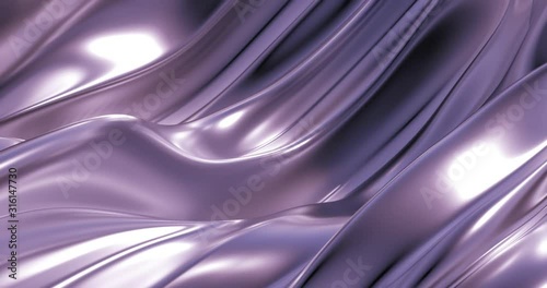 Beautiful luxury smooth backdrop with fabric drapery and waves, VJ (endless, loop), 4k. 3d illustration, 3d rendering.