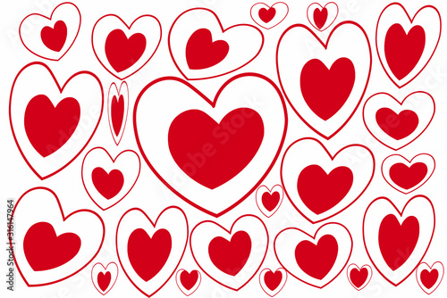 Line drawing of heart isolated on white