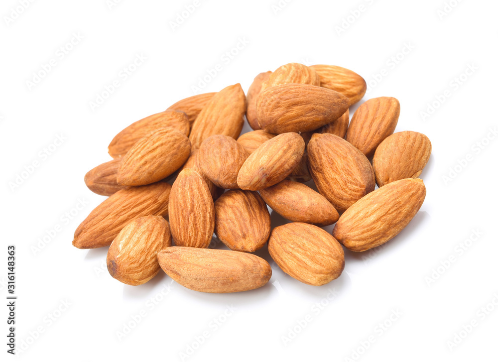 Almonds isolated on white background Almonds isolated on white background