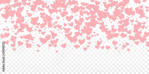 Pink heart love confettis. Valentine's day gradien