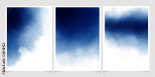 dark blue watercolor background for wedding invitation card 5x7